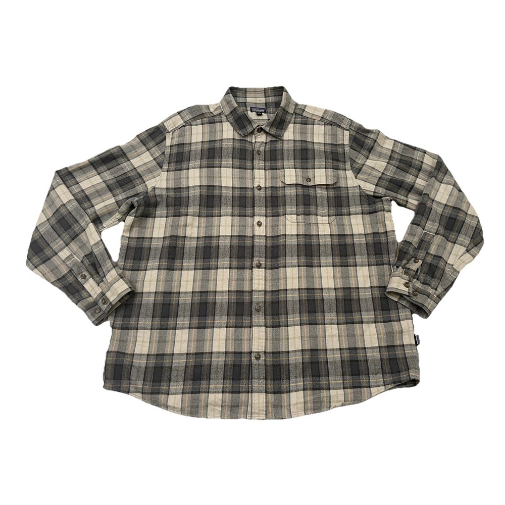 Patagonia Fjord Flannel Shirt XXL Plaid Organic Cotton Lightweight Gorpcore